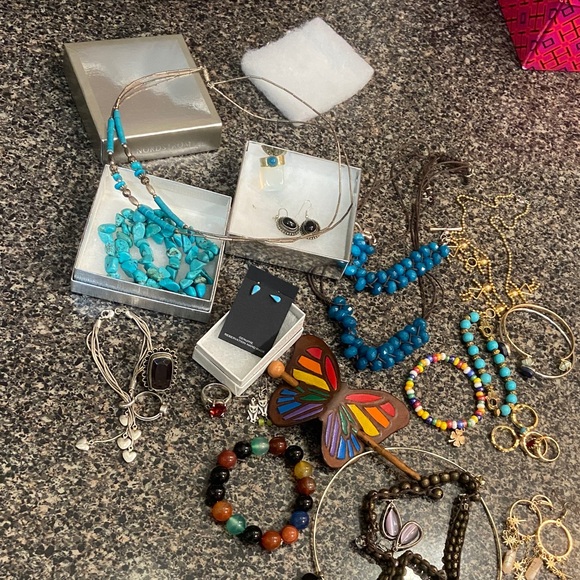 Boho Hippy Chick Jewelry Lot 925 silver included